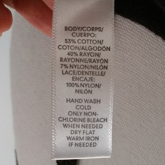 Ann Taylor LOFT Lace Sleeved Knit Top Size S Pet - Picture 6 of 7